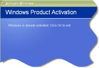 Windows Product Activation Already Activated